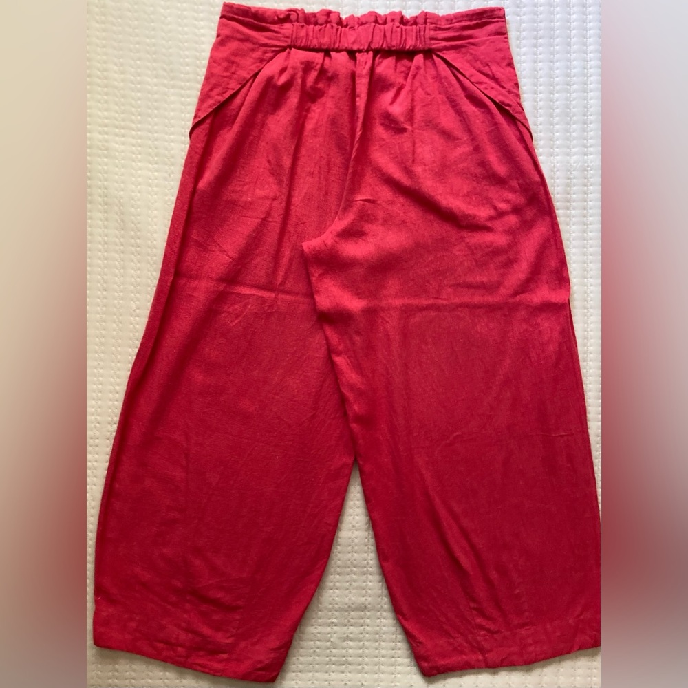 High-Waist Red Wide-Leg Pants - Picture 6 of 15